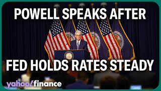 Federal Reserve holds interest rates steady lowers forecast to 1 rate cut in 2024 [upl. by Ydnarb]