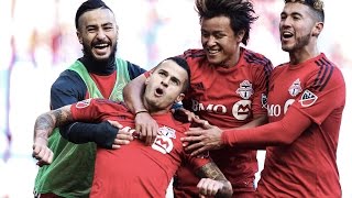 Giovinco Rides a Motorcycle at Red Bull Arena [upl. by Alliuqat630]