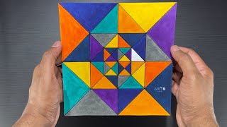 How to Draw Patterns Shapes by Combining Rectangles amp Right Triangles  Geometric  Easy Agile Steps [upl. by Suirtemid]