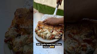 Half Garlic bread Half Pizza Making😳😋 Indian Street Food [upl. by Kazim]