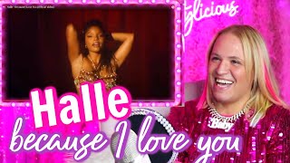 Halle  Because I Love You Official Video reaction [upl. by Aroz]