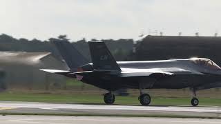 F35’S DEPARTING RAF LAKENHEATH “VERY NOISEY” planes lakenheath USAF video youtube [upl. by Eerolam89]