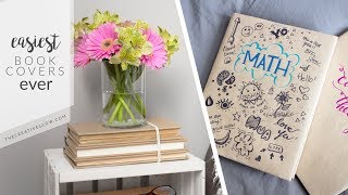 Super Easy Book Covers  School amp Home Decor [upl. by Joashus636]