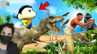 Franklin amp Shinchan Visiting Jurassic Park ZOO  GTA 5 [upl. by Nanni]