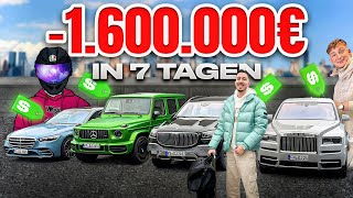 1600000€ in 7 Tagen für Autos ausgeben mit Moji amp TomSprm [upl. by Odnomar]