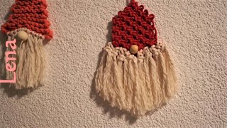 𝗠𝗮𝗰𝗿𝗮𝗺𝗲 with 𝗟𝗲𝗻𝗮 🎅 Makramee Wichtel 🎅 Macrame Gnome Christmas Decor without glue [upl. by Creedon]