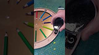 Crayon Wood and Epoxy Resin Clock epoxyart art clock epoxy [upl. by Dickens]