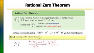 Rational Zero Theorem Example 1 [upl. by Leina672]