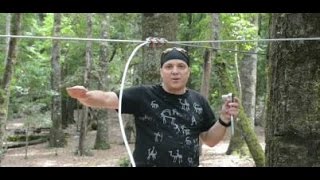 Zipline Tutorial  How to tension a Zip Line wo turnbuckle [upl. by Charbonnier177]