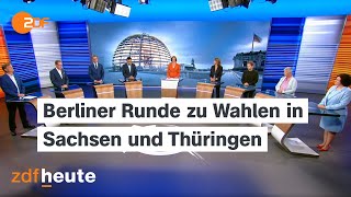 Spitzenpolitiker der Parteien zu den Ergebnissen der Landtagswahlen in Sachsen und Thüringen [upl. by Enilkcaj]