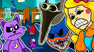 NIGHTMARE CATNAP vs NIGHTMARE HUGGY WUGGY  Poppy Playtime  Among Us  Toonz Animation [upl. by Aihtyc528]