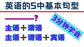 3分钟学会 英语句型的5中基本结构英语句型结构基礎英語 英语学习 零基础学英语 英语造句DailyEnglish SentenceExamples SentenceStructure [upl. by Eidas]