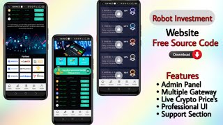 Robot Investment Website Free Source Code  Ponzi Website Script [upl. by Selohcin]