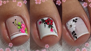 Diseños de uñas para PIES UÑAS DE PIES DECORADAS 🦶💅😍 [upl. by Friedlander]