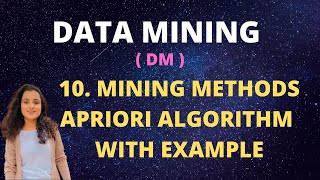 10 Mining Methods  APRIORI algorithm with Example DM [upl. by Publea]