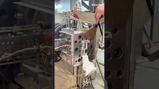 The debugging process of pvc window profile mold tools machine technology [upl. by Dorr]