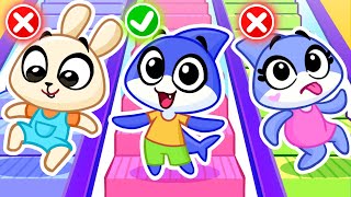 ¿Arriba o Abajo Escaleras Mágicas Arcoíris 🌈 Reglas de Seguridad para Niños por Sharky y Sparky [upl. by Clintock538]