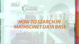 How to search in Mathscinet database [upl. by Neirb]