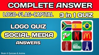 3in1 Logo Quiz SOCIAL MEDIA answers brainitquizzes logoquiz [upl. by Hsiwhem]