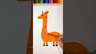 How to Draw and Paint a Giraffe Easy🦒 Giraffe Acrylic Painting howtodraw giraffedrawing art [upl. by Hajan]