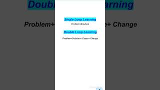 Single and Double Loop learning [upl. by Muller]