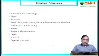 LEC02Metrology And Measurements  Basics of Metrology PartII by Dr Vemuri Venkata Phani Babu [upl. by Ahseenak576]