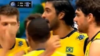 Liga Mundial de Volei Masculino 2013 jogo 1 Brasil 3 x 2 França  FIVB World League [upl. by Herries]