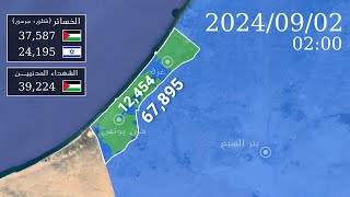 بعد عام خريطة حرب حماسإسرائيل 🇵🇸 🇮🇱 20232024  كل يوم [upl. by Stetson]