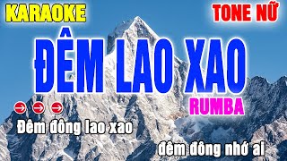 Đêm Lao Xao Karaoke Rumba Tone Nữ  Beat Thanh Hà [upl. by Attenra50]