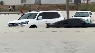 Floods in Dubai  Raw video [upl. by Homerus]