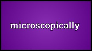 Microscopically Meaning [upl. by Stephie]