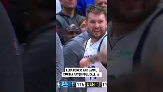 Luka Doncic amp Jamal Murray after foul call 🙌💯 lukadoncic nba jamalmurray basketball [upl. by Ardnasak]