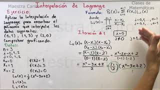 Interpolacion de Lagrange Ejemplo Resuelto [upl. by Wilhide141]