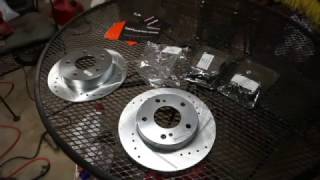 Brakemotive cross drilled and slotted rotors with brake pads review [upl. by Bellina]