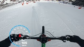 High speed Run on ski slope  105 Kmh [upl. by Atrebor]