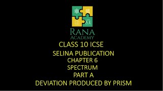 Class 10 ICSE Physics Lecture 1 Selina Publication  Spectrum  Deviation Produced By A Prism [upl. by Retrac]