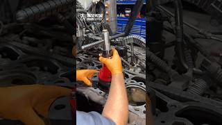 Cutting the Counterbore on Paccar MX13 trucks mechanic automobile repair job [upl. by Hartill29]