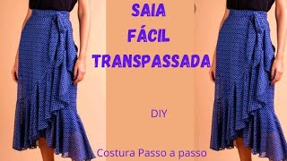 ✅️DIY Como fazer Saia Transpassada FácilCostura passo a passo para iniciantes Gisleide Novelo [upl. by Cyril]