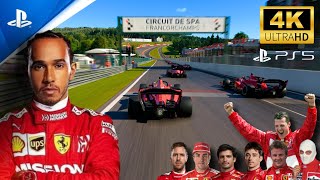 Gran Turismo 7 PS5 Lewis Hamilton VS Scuderia Ferrari Drivers at SpaFrancorchamps 4K60FPS UHD [upl. by Sand]