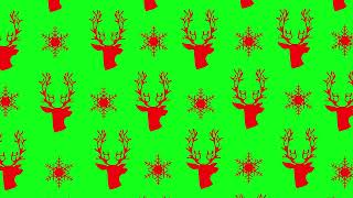 Christmas Snowflakes and Reindeer Pattern on Green Screen Background  4K  FREE TO SUE [upl. by Anyak]