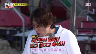 Lee Kwang Soo đòi quotgiếtquot Lee Sun Bin vì bắt mình trèo lên cáp treo  running man funny moments [upl. by Crandall]