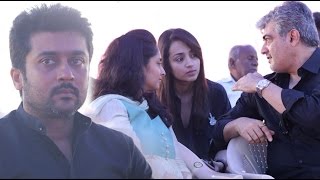 Suriya Ajith Trisha Participating In Nadigar Sangam Protest Against Jallikattu Ban [upl. by Boehike242]