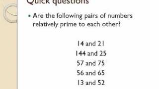 Relatively Prime Numbers [upl. by Eimmit]