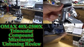 OMAX 40X 2500X Trinocular Compound Microscope with 5MP Camera Unboxing Review [upl. by Alicul]