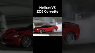 Hellcat VS ZO6 Corvette Drag Race automobile car hellcat corvette [upl. by Novad]