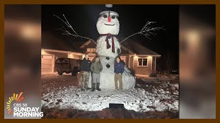 18foot snowman inspiring a Cedar Grove tradition while benefitting Wisconsins Childrens Hospital [upl. by Obocaj431]