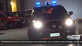 CONTROMANO DAVANTI AL POSTO DI BLOCCO DEI CARABINIERI VIA LA PATENTE A DUE AUTOMOBI  25032023 [upl. by Alurta]