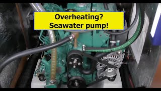 Overheating Seawater pump Raw water pump Boat work [upl. by Ornas]