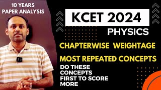 KCET 2024 PHYSICS  Weightage  Important Concepts KCET PHYSICS [upl. by Rimas]