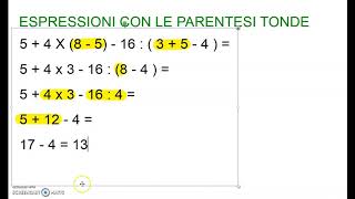 Espressioni con parentesi tonde completo [upl. by Sandry]